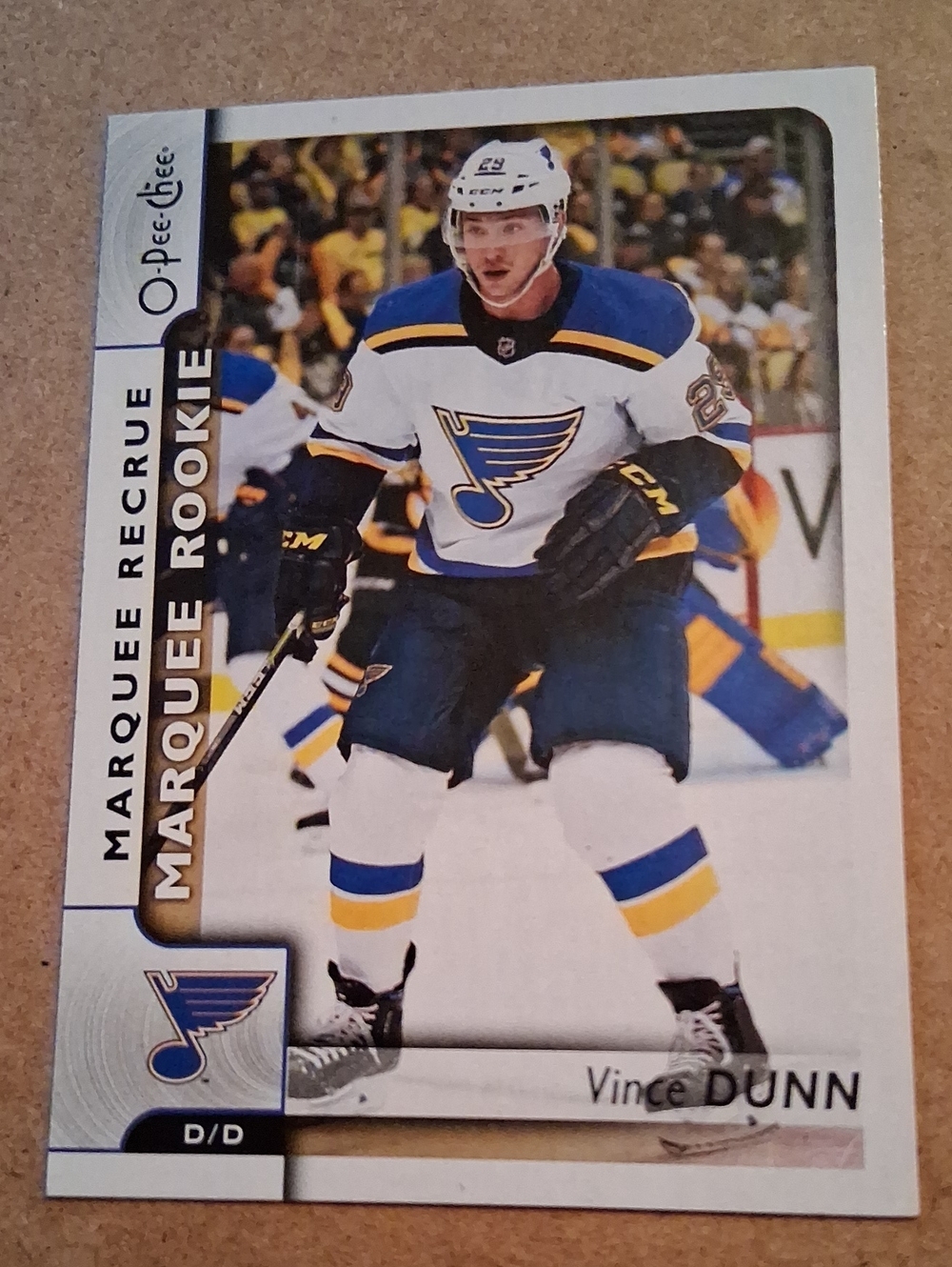 Vince Dunn Marquee Rookie Hockey Card - St. Louis Blues - Blue/White/Yellow
